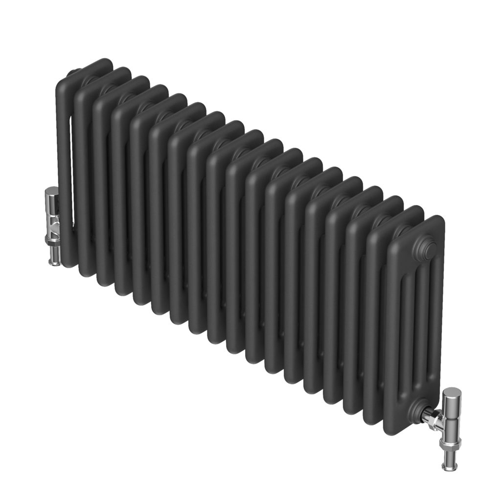QRL Radiator Model Renders, Product Renders, Product Visualisation, G-Net3D, Varying images of radiator product visualisations both vertical and horizontal, alternating between dark and slate grey. Produced by the team at G-Net3D